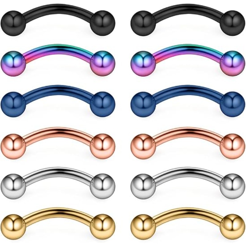 Body Jewelry Surgical Steel - 12 pièces, 16G, anneaux de piercing