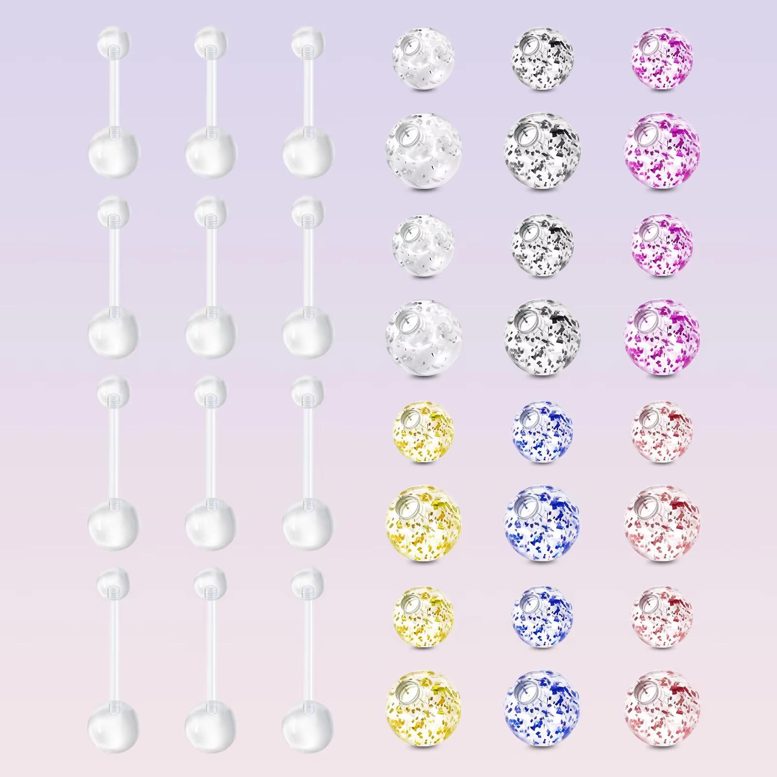 12pcs 14G Acrylique Transparen - Body Jewelry Replacement Ball avis et prix